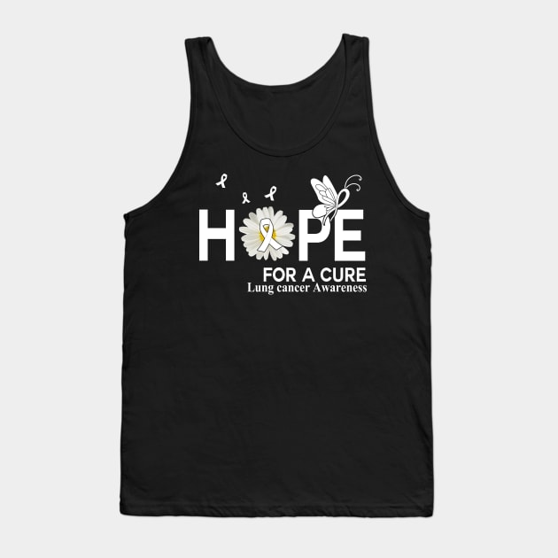 Hope For A Cure Butterfly Flower Lung cancer Tank Top by HomerNewbergereq